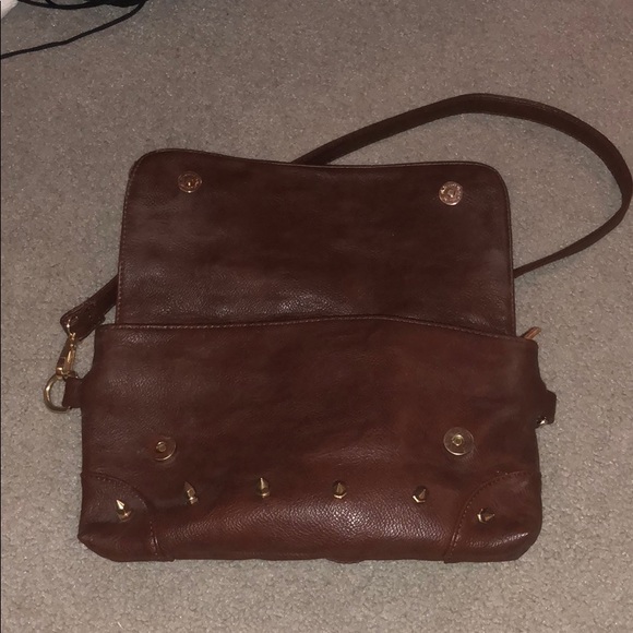 spiked brown purse with floral interior - Picture 3 of 3